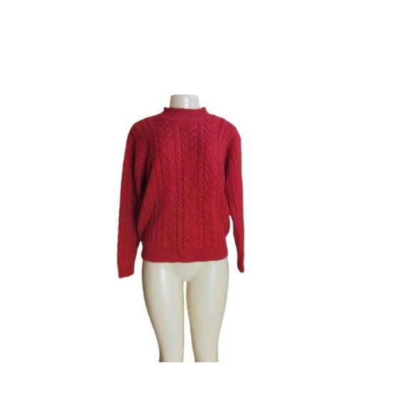 Vintage Cable Knit Red Sweater By Cascade Classics Size S - Picture 1 of 6